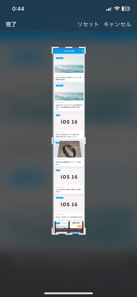 【iOS】ページが長いサイトの全画面スクショを撮る方法